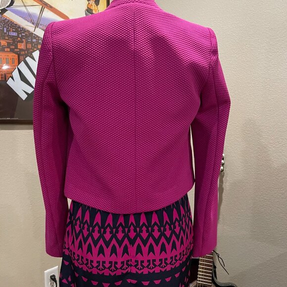 Forever 21 Geometric Fuchsia & Navy Shift Dress - Picture 7 of 7